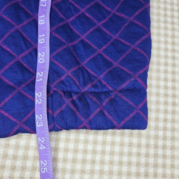 Doncaster Vintage Royal Blue Diamond Print Quilted Pink Lining Zip Front Jacket - Picture 10 of 11